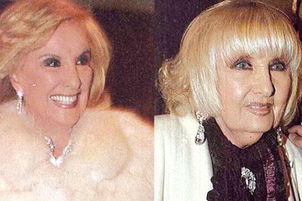 Mirtha Legrand se mostroacute en puacuteblico con su hermana gemela Goldie