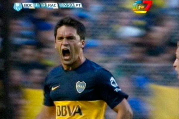 Matias Caruzzo y su grito de gol en La Bombonera