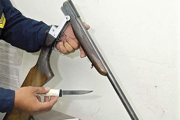PERDIGONES La escopeta quedó en manos de la policía