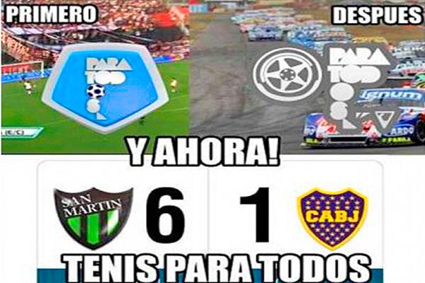 Los afiches de las cargadas a Boca por la goleada que le dio San Martiacuten de San Juan