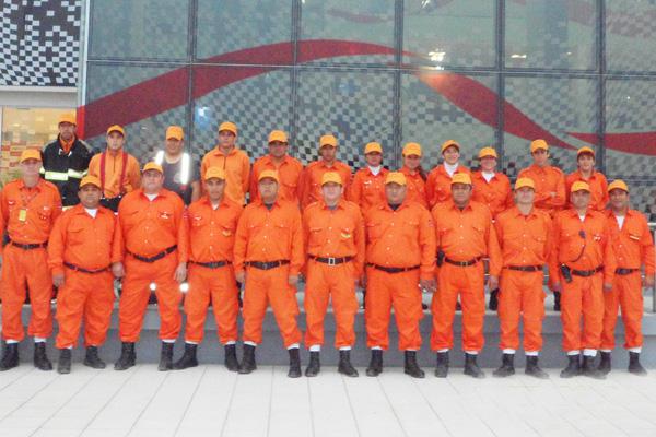 Bomberos color naranja