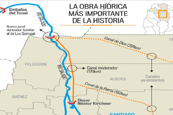 Adjudicaron una megaobra hiacutedrica sobre el Salado por casi 2000 millones