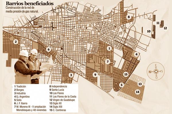 Cronograma completo de barrios beneficiados con nueva red de gas en la ciudad capital