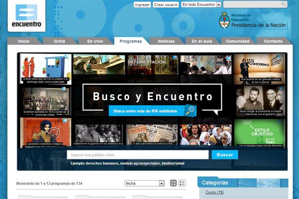 Canal Encuentro puso online su nuevo buscador de series y peliacuteculas