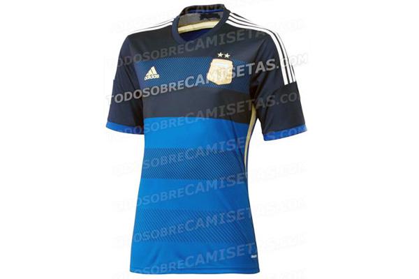 Asiacute seriacutea la camiseta suplente de Argentina para Brasil 2014