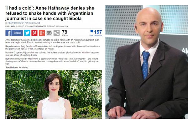 Escaacutendalo internacional entre Anne Hathaway y un periodista argentino