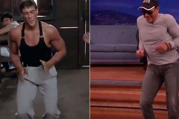 Jean Claude Van Damme realizoacute una peculiar recreacioacuten de su baile maacutes famoso