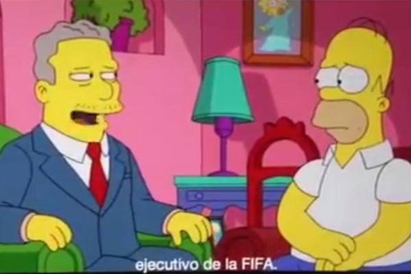 En un capiacutetulo de Los Simpson el presidente de la FIFA es arrestado por corrupcioacuten