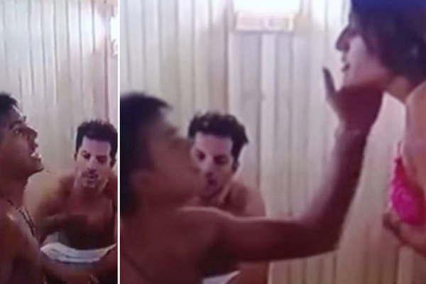 Brian le pegoacute a Marian en el sauna