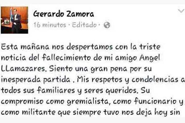 Zamora lamentoacute la inesperada partida de Llamazares