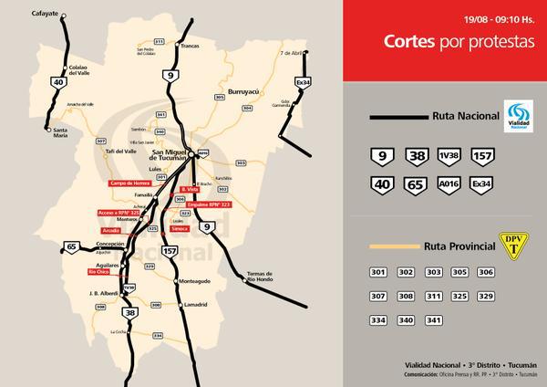 Por cortes de cantildeeros en la ruta 9 se tarda casi una hora maacutes para  llegar de Santiago a Tucumaacuten