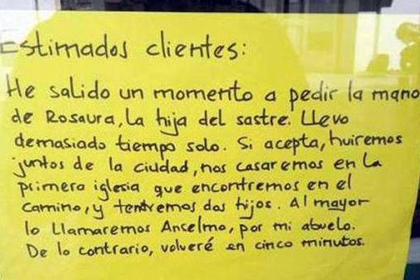 El cartel de ya vuelvo que se viralizoacute en las redes sociales