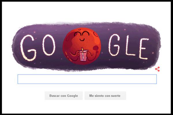 Google festeja el hallazgo de agua en Marte con un doodle