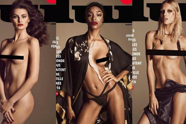 Doce modelos en topless por el caacutencer de mama