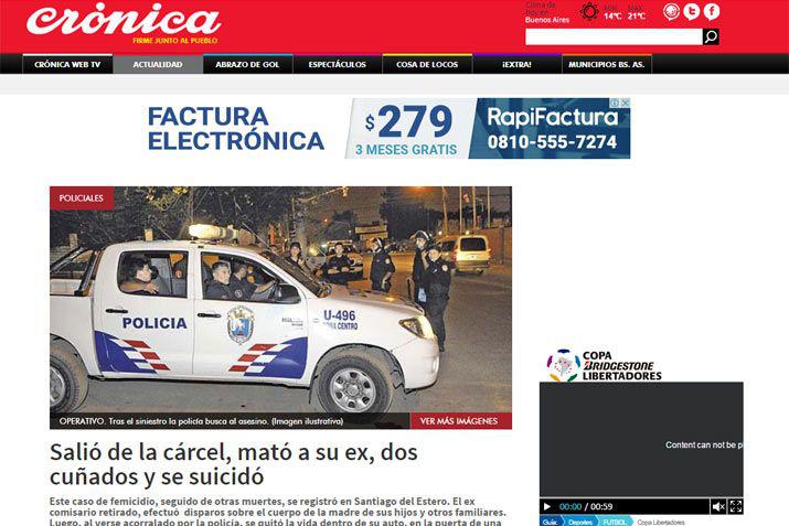 El triple crimen en La Banda en medios nacionales e internaciones