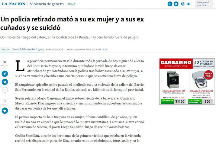 El triple crimen en La Banda en medios nacionales e internaciones