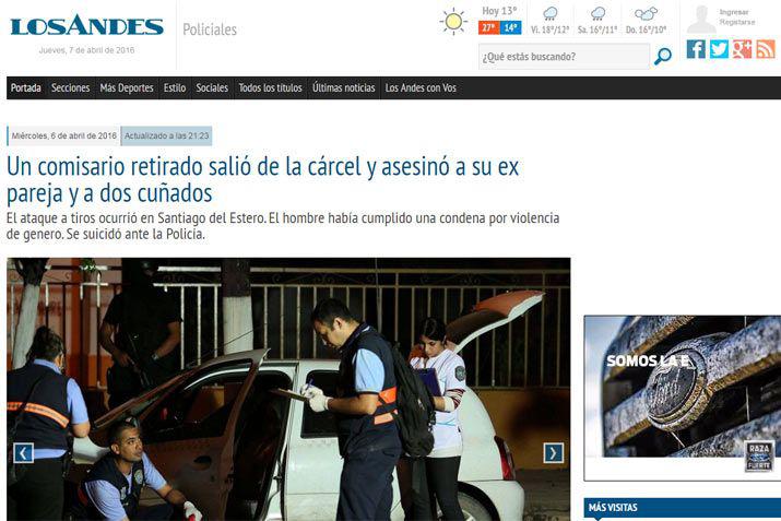 El triple crimen en La Banda en medios nacionales e internaciones