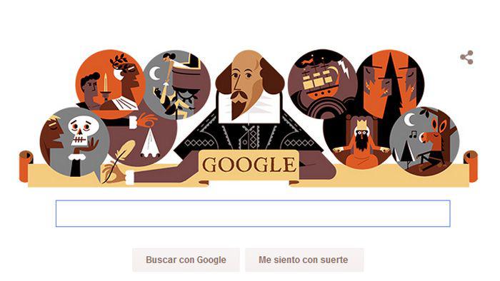 El homenaje de Google a William Shakespeare