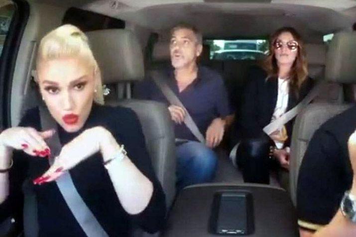 Karaoke sobre ruedas de Gwen Stefani junto a Julia Roberts y George Clooney