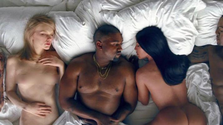 Kayne West muestra una orgiacutea de famosos en su nuevo video