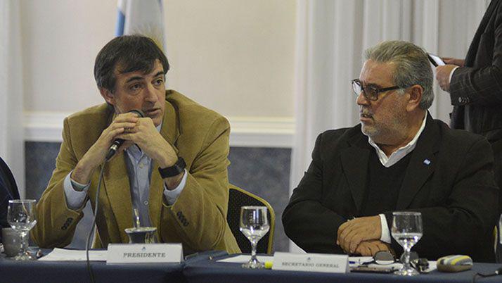 El Ministro de Educación y Deportes de la Nación Esteban Bullrich junto al Secretario General del Consejo Federal Orlando Maccio durante la  anterior edición del Consejo en La Rioja