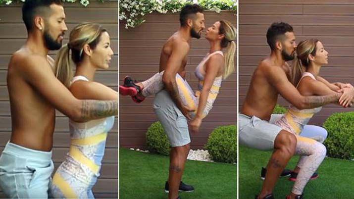 El entrenamiento hot entre Ezequiel Garay y su pareja
