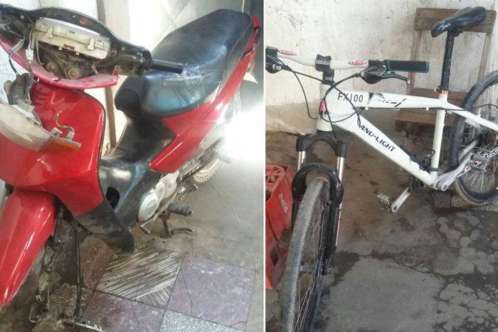 Recuperan una motocicleta y una bicicleta que habiacutean sido robadas