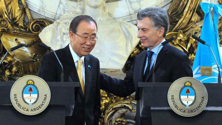 Ban Ki-moon se reunioacute con Mauricio Macri
