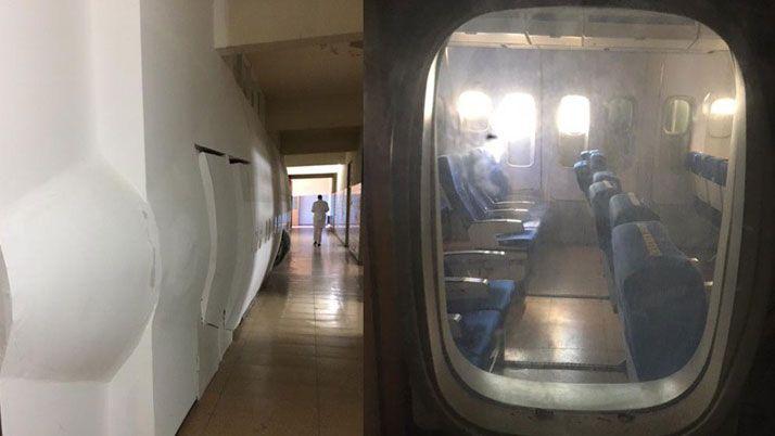 Hay un avioacuten dentro del Hospital de Cliacutenicas en Buenos Aires
