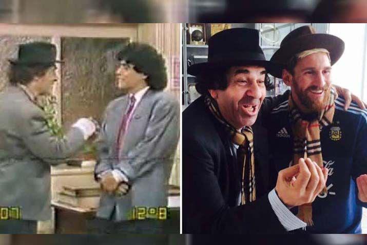 Messi y Minguito se encontraron en Poleacutemica en el Bar