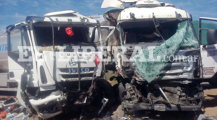 Violento accidente entre tres camiones sobre Ruta 34