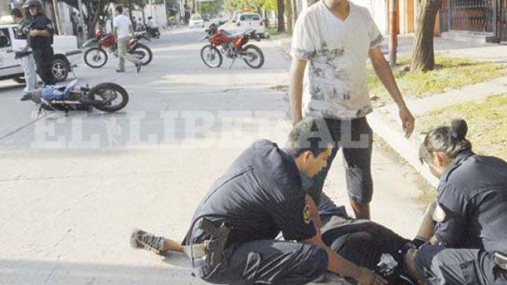 Una beba resultó herida en un choque de motos