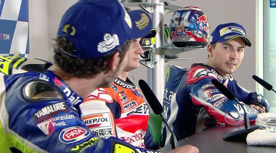 La pelea entre Lorenzo y Rossi en conferencia de prensa