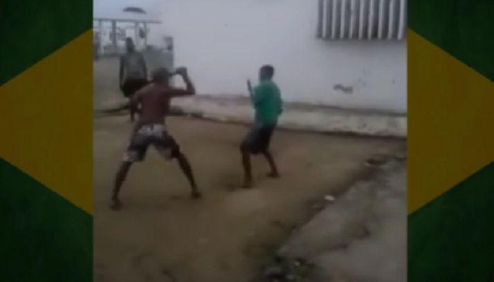 Brutal pelea con machetes en Brasil