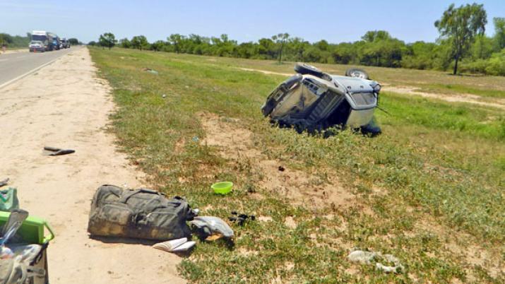 El vuelco se produjo a la altura del kilómetro 553 de la ruta 34