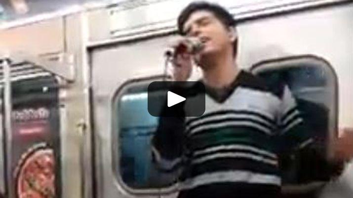 Joven santiaguentildeo la rompe en los subtes portentildeos