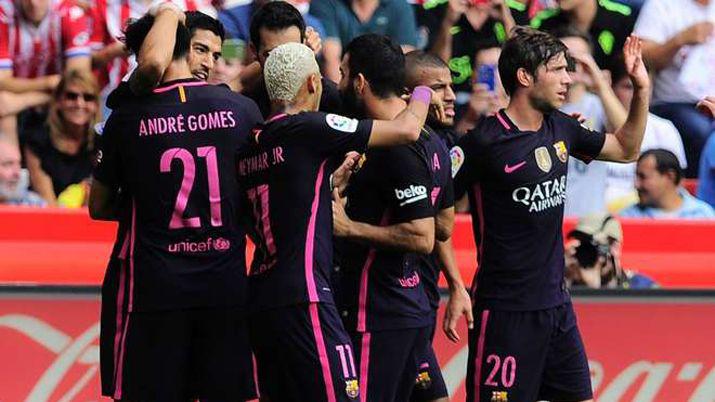 Sin Messi Barcelona goleoacute a Gijoacuten por 5 a 0