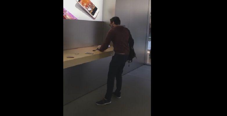 Joven ingresa a una tienda Apple y destroza maacutes de diez iPhones
