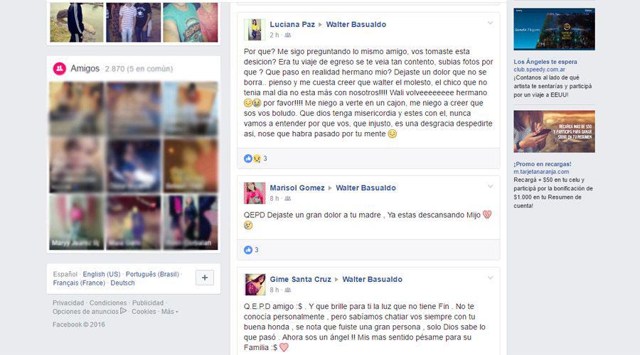 Conmovedora despedida al joven que se suicidoacute en su viaje de egresados