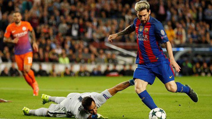 El Barcelona goleoacute al Manchester City con tres tantos de Messi