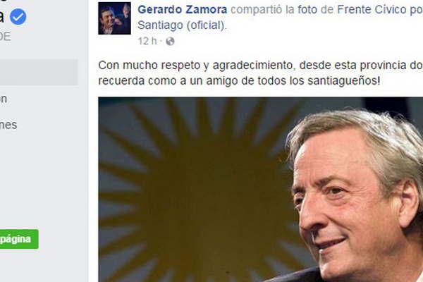 Gerardo Zamora recordoacute  al expresidente argentino