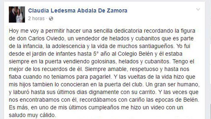 Claudia de Zamora recordoacute a Carlitos el heladero