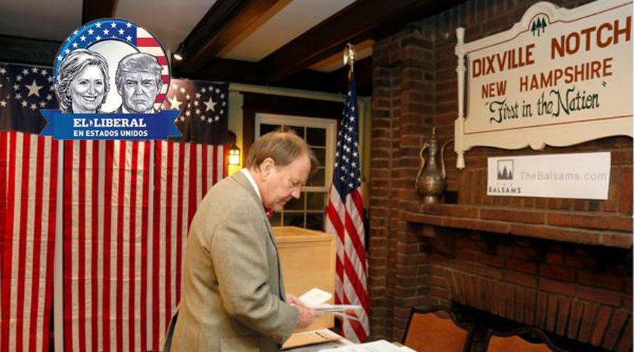 El pequentildeo pueblo de Dixville Notch dio los primeros resultados