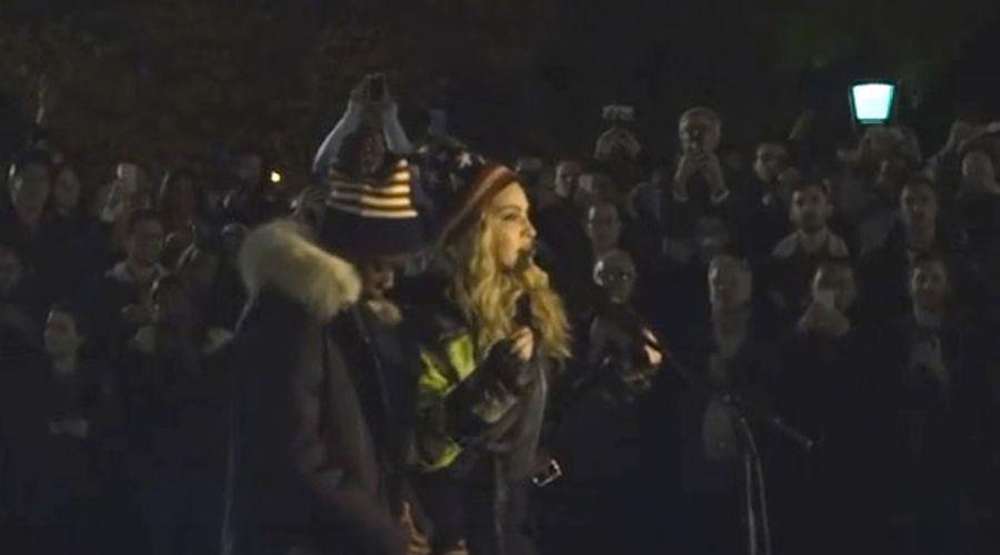 Madonna dio un concierto en la calle para apoyar a Hillary Clinton