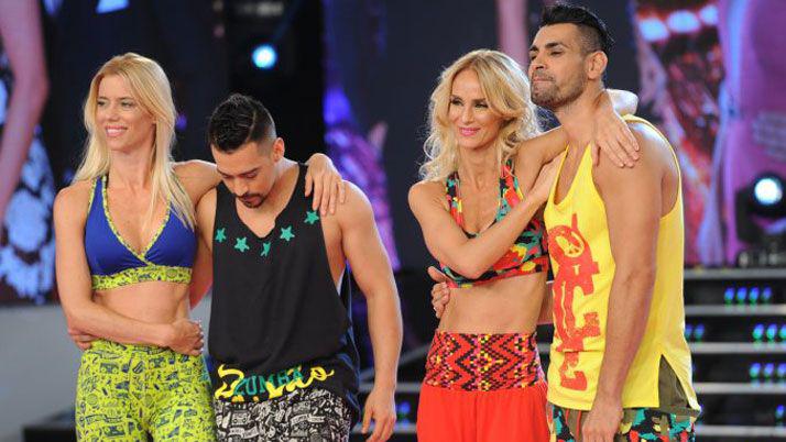 Showmatch- Nicole Neumann y Sabrina Rojas al teleacutefono tras el zumba
