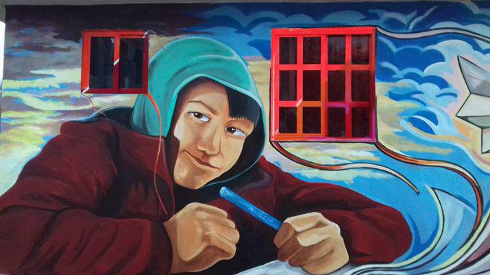 Muralista santiaguentildeo homenajeoacute a Marito Salto en Meacutexico