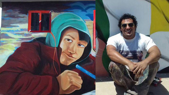 Muralista santiaguentildeo homenajeoacute a Marito Salto en Meacutexico