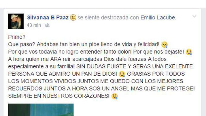 Dolor en las redes por la muerte del joven Emilio Lacube