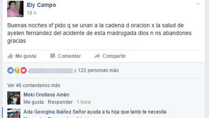 Cadenas de oracioacuten para joven sobreviviente de un vuelco