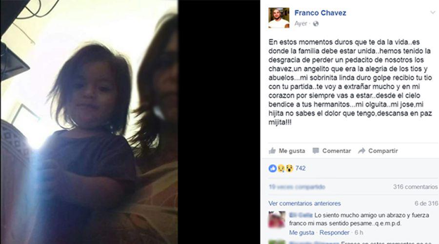 Desgarrador adioacutes a la nieta de Pochi Chaacutevez muerta ahogada